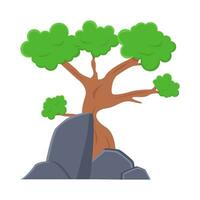 bonsai boom met steen illustratie vector