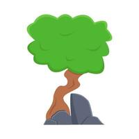 bonsai boom met steen illustratie vector