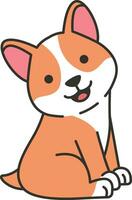 schattig corgi hond. vector illustratie in tekening stijl.