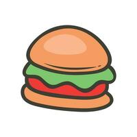 vector icoon illustratie. kleurrijk Hamburger. geïsoleerd Aan wit achtergrond