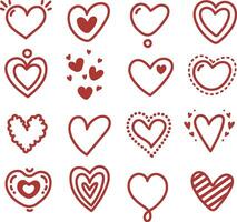 reeks harten vormen pictogrammen illustratie. vector