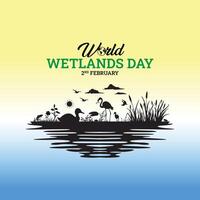 wereld wetlands dag bewerkbare vector ontwerp naar vieren wereld wetlands dag, verhogen globaal bewustzijn van de belangrijk rol wetlands Speel voor mensen en de planeet.