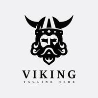 viking silhouet karakter sjabloon logo illustratie vector
