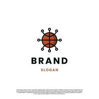 basketbal tech logo ontwerp futuristische concept vector