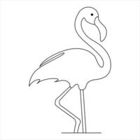 staand reiger doorlopend single lijn kunst tekening en reiger ontwerp vector