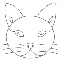 doorlopend single lijn tekening van een schattig kat huisdier dier vector kunst tekening