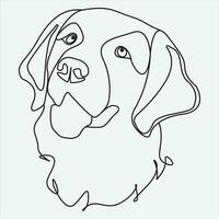 een lijn hand- getrokken hond schets vector illustratie