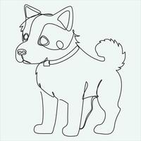 doorlopend vector lijn tekening van hond een lijn tekening