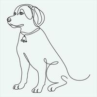 doorlopend vector lijn tekening van hond een lijn tekening