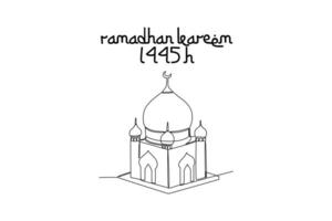 een doorlopend lijn tekening van gastvrij Ramadan concept. tekening vector illustratie in gemakkelijk lineair stijl.