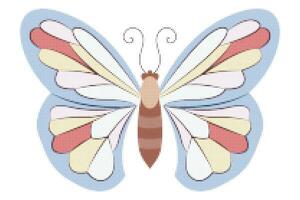 retro halftone vlinder achtergrond. kleur vlinder van halftone dots collage element. vector