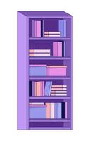 boekenkast leven kamer 2d lineair tekenfilm voorwerp. karton dozen boeken boekenkasten geïsoleerd lijn vector element wit achtergrond. boekenstandaard. boekhandel, bibliotheek meubilair kleur vlak plek illustratie