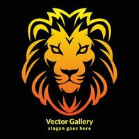 vector gouden leeuw hoofd logo ontwerp