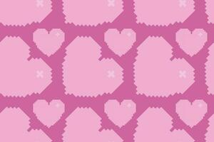 naadloos patroon met pixel harten . vector illustratie. concept van Valentijnsdag dag, bruiloft, moeder dag. retro stijl.