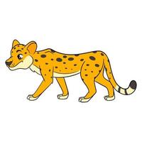 dierlijke karakter grappige cheetah in cartoon-stijl. kinder illustratie. vector