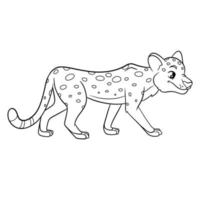 dierlijke karakter grappige cheetah in lijnstijl. kinder illustratie.