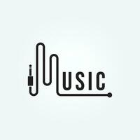 brief m muziek- logo ontwerp verzameling met helling stijl vector