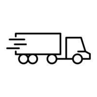 vector lijn icoon sturen pakketten door vrachtauto geïsoleerd Aan wit achtergrond
