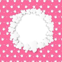 schattig frame met papieren bloemen vectorillustratie vector