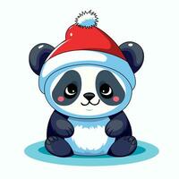 schattig panda mascotte tekenfilm illustratie vector