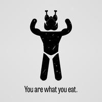Je bent wat je eet spierversie. vector