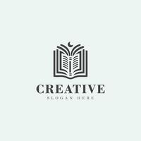 boekhandel logo ontwerp, monochroom, uniek logo, gemakkelijk, Nee verloop, zwart en wit, negatief ruimte vector