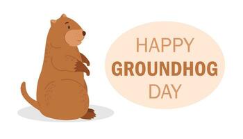 gelukkig groundhog dag vector illustratie.