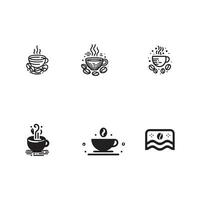 geassorteerd koffie pictogrammen reeks in elegant monochroom vector