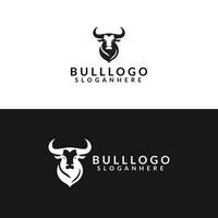 majestueus stier logo in monochroom ontwerp vector