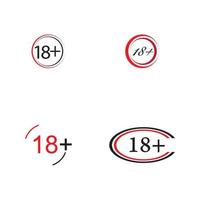 18 plus pictogram symbool vector illustratie ontwerpsjabloon