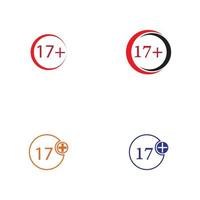 17 plus pictogram illustratie geïsoleerde vector teken symbool