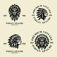 Indisch apache stam logo icoon ontwerp vector