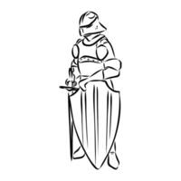 ridder schild vector schetsen