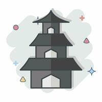 icoon tempel. verwant naar sakura festival symbool. grappig stijl. gemakkelijk ontwerp bewerkbaar. gemakkelijk illustratie vector