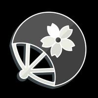 icoon fan. verwant naar sakura festival symbool. glanzend stijl. gemakkelijk ontwerp bewerkbaar. gemakkelijk illustratie vector