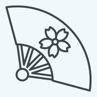 icoon ventilator 2. verwant naar sakura festival symbool. lijn stijl. gemakkelijk ontwerp bewerkbaar. gemakkelijk illustratie vector