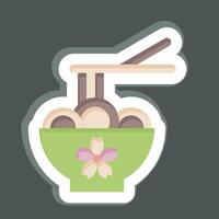 sticker ramen. verwant naar sakura festival symbool. gemakkelijk ontwerp bewerkbaar. gemakkelijk illustratie vector