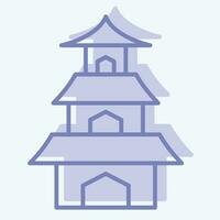 icoon tempel. verwant naar sakura festival symbool. twee toon stijl. gemakkelijk ontwerp bewerkbaar. gemakkelijk illustratie vector