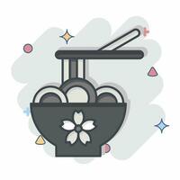 icoon ramen. verwant naar sakura festival symbool. grappig stijl. gemakkelijk ontwerp bewerkbaar. gemakkelijk illustratie vector