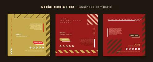 sociaal media post sjabloon voor digitaal afzet ontwerp met rood geel sportief achtergrond vector