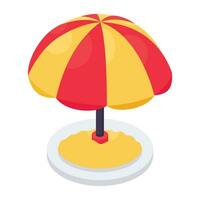 een isometrische ontwerp icoon van buitenshuis paraplu vector