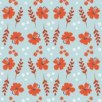 naadloos patroon met roos kaasjeskruid bloemen. mooi zomer bloemen achtergrond. etnisch fabriek ornament. perfect voor kleding stof ontwerp, behang, omhulsel papier. hand- getrokken vector illustratie.