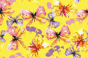 naadloos patroon van vlinders verf met aquarel.voor ontwerpen kleurrijk kleding stof patronen en wallpaper.background abstract fantasie.vliegen insecten achtergrond. vector