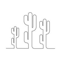 cactus doorlopend single lijn kunst schets vector illustratie tekening voor huis en interieur botanisch tekening fabriek minimalistische