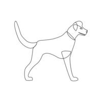 schattig hond huisdier dier doorlopend een lijn kunst schets silhouet gemakkelijk tekening vector illustratie