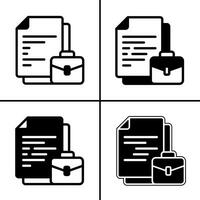 vector zwart en wit illustratie van document icoon voor bedrijf. voorraad vector ontwerp.