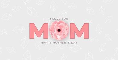 ik hou van je mama. gelukkige moederdag achtergrond. vector illustratie
