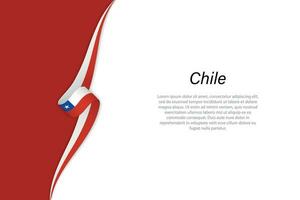 Golf vlag van Chili met copyspace achtergrond. vector