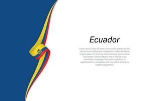 Golf vlag van Ecuador met copyspace achtergrond. vector