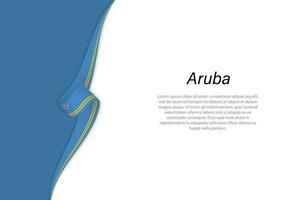 Golf vlag van aruba met copyspace achtergrond. vector